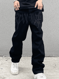 Men's Washed Revenge Straight Leg Jeans-Outfit