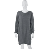 Autumn / Winter Ebaywish Fashionable Women's Dress With Long Sleeves, Round Neck And Loose Plush Dress-Outfit