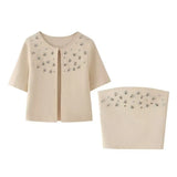 String Knitted Jacket 4192013 Jewelry String Knitted Chest-Wrapped Jacket 4192014 Set-Outfit