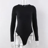 Fongt Autumn Winter New Women's Botop Bottom Round Collar Long Sleeve Jumpsuit