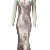 Fongt New Women's Slings Leakage Back Sexy Dress Body Fashion Dress