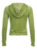 Velvet Zip Up Hoodie-Outfit
