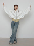 [He] Spring New Leisure High Collar Simple Hemp Sense Easy Versatile Rope Jacket V6137-Outfit