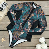 Large-Size Swimsuit Women's 2025 New Long-Sleeved Zipper Surfsuit