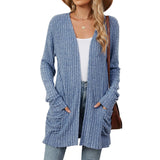 Fall / Winter 2024 Women's Knit Pocket Long Sleeve Casual Cardigan Coat-Outfit