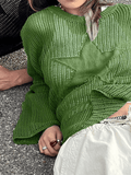 Star Jacquard Crochet Knit Top-Outfit