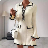 Fongt Women's Dresses In Autumn 2025 Elegant Knitted Dress
