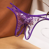 briefs sexy French embroidery sexy mesh hollow out free off thong low waist transparent t pants G-String