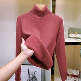 Sweater Women Winter Thick Plush Fleece Lined Knit Pullover Warm Soft Knitwear Jumper Slim Sueter Top New Malhas