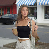 Fongt Spice Girl Wind Bump Color Fake Two Basic Small Vest Versatile Stylish Slim Hanging Neck Strap Top-Outfit