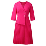 Fongt Women's Winter Suit Collar Shirt Large-Size Fashion Elegant Folding Dress