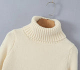Knitted High Neck Long Sleeve Top And Mini Skirt Set-Outfit