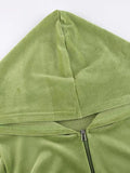 Velvet Zip Up Hoodie-Outfit