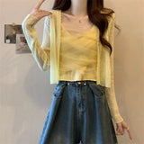 Long-Sleeved Air-Conditioning Shirt Sunscreen Shawl Shawl Short Outer Light And Thin Knitted Cardigan Breathable Comfortable