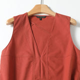 New Summer Style Minimalist And Elegant Vintage V-Neck Dress-Outfit