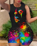 Summer New Fashion Leisure Printing Set With Two Pieces-Outfit