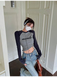Logo Graphic Long Sleeve Crop Top-Outfit