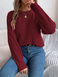 Shooting 2025 Casual Pure Color Hollow Lantern Long-Sleeved Jacket Sweater Women's