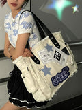 Large Sticker Canvas Bag with Star