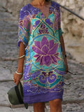 Elegant Floral Print Dress 703-1-Outfit