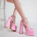 Summer Chunky Heel Hollow Sandals-Outfit