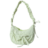 Aesthetic Bow Knot Stitching Shoulder Bag-Outfit