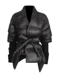 Fongt Feel Waist Tie Thick Cotton Suit 2025 Winter New Fashion Long High-End Style Women