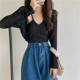 Fongt Version Of Ice Silk Knitted Sunscreen Cardigan Women's Summer Thin Shawl Shawl Burqa Short Small Shoulder Coat