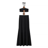 Fongt Homemade New Women's Classic Seam-On Shoulder Sexy Empty Dress