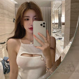 Hottie Sexy Care Machine Chest Zipper Slings Summer Dress Women Wear Repair Small Vest