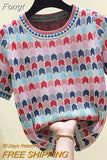 O Neck Short Sleeve Knitted Sweater Women Summer Autumn Korean Fashion Womens clothing Pullovers Tops Sueters De