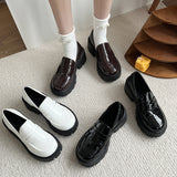 Fongt English Wind With Jk Small Leather Shoes Women Round Head With Thick Soles Students With Skirts Two Wearing Lef Shoes