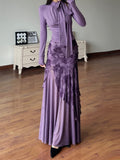 Fongt Holiday Wind Strapted Bow Wrinkled T-Shirt Skirt Set Low-Rise Net Yarn Skirt Two-Piece