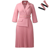 Fongt Women's Autumn And Winter Women's Suit And Collar Temperament Pressure Skirt African Dress