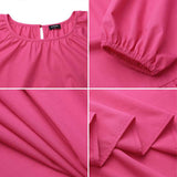 Holiday Pleated Dresses Casual Women Solid Dress Long Lantern Sleeve Maxi Dress Stylish Vestido VONDA Beach 2022 Long
