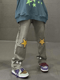 Washed Star Patched Boyfriend Jeans-Outfit