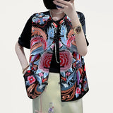 Trend Chinese Style Vest Women's 2023 Design Sense Minority Heavy Industry Embroidery Retro Plate Buckle To Wear A Small Jacket-Outfit