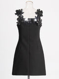 2025 Spring New Fashion Sexy Three-Dimensional Flower Splicing Design Slim Slim Short Sling Dress