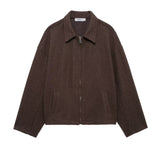 Fongt Women's Clothing Explosion Fashion Street Retro Style Simple Collar Hair Coat