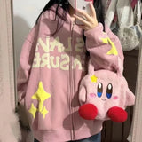High quality oversized sweatshirt foam print ins zip up