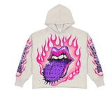 Vintage Gothic Skeleton Hoodie Autumn And Winter Hip Hop Long-Sleeved Coat Loose Hooded Sweatshirt-Outfit