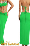 Piece Skirt Set Women's Suit y2k Clothes Summer 2023 Sexy Outfit Cropped Top and Split Skirt Chic Elegant Female