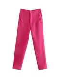 Fashionable Multi-Color Pendant High-Waisted Straight Harlan Casual Suit Trousers In Spring And Summer 2024-Outfit
