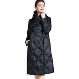 Women's Winter Down Jacket Coats Women Light Ultra Long Warm Puffer Jacket Hooded Down Parka Female Outerwear