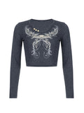 sleeve crop top with