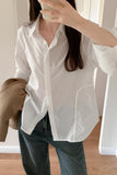 Loose Korean Cotton Long-Sleeved Shirt Women's Autumn New Style Design Shirt Casual