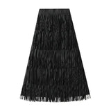 Fongt Folded Tuxedo Skirts Women's Summer New Fried Street Niche Temperament With Thin Half Skirt 0666