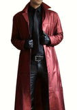 Fongt Men's Long-Winded Men's Fashion Plus PU Leather Jacket