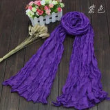 Brand Fashion Casual Foulard All-match Solid Soft Cotton Long Scarf Women