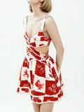 Fashion Temperament Dress Women's 2025 Summer Women's New Printed Dresses Empty Broken Flower Hanging